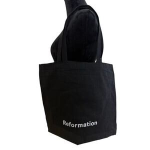 Reformation Black Canvas Tote Bag - Reusable Shopper